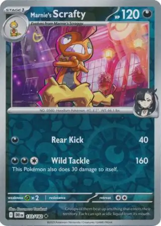 Destined Rivals - 133/182 - Marnie's Scrafty (Reverse Holo)