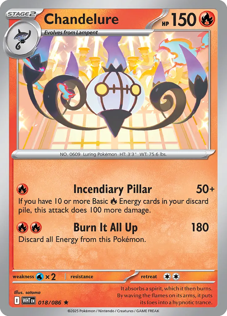 WHT - White Flare - 018/086 - Chandelure (Holo)
