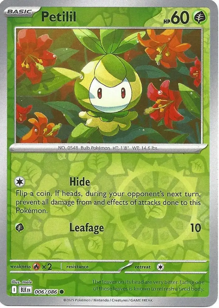 BLK - Black Bolt - 006/086 - Petilil (Reverse Holo)