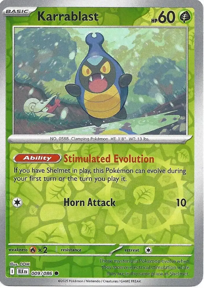 Japońska Karta Pokémon - Black Bolt - 094/086 - Karrablast