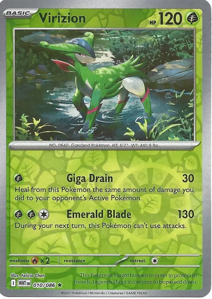 WHT - White Flare - 010/086 - Virizion (Reverse Holo)