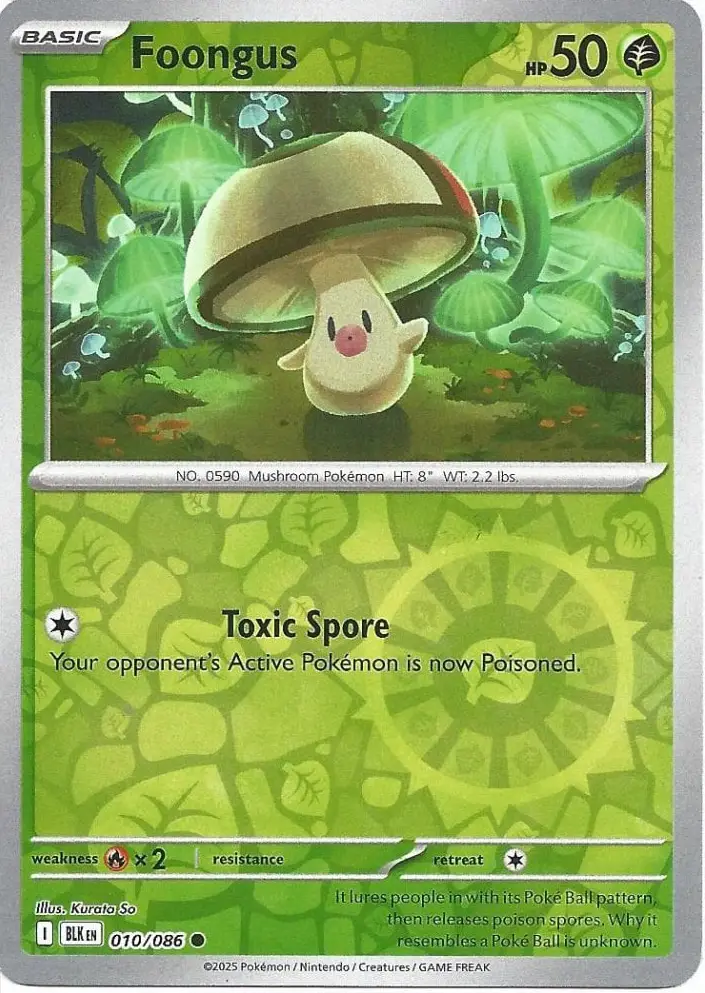 BLK - Black Bolt - 010/086 - Foongus (Reverse Holo)