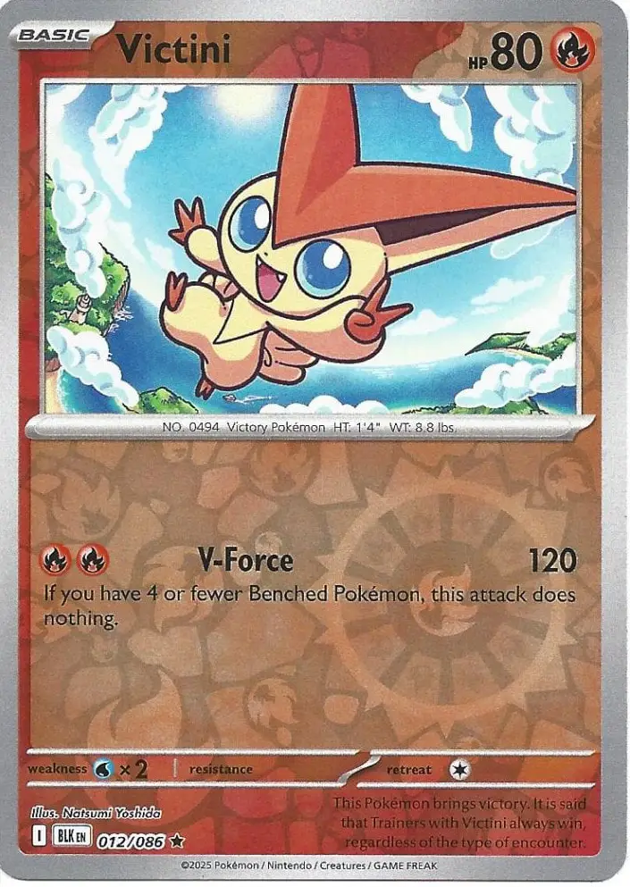 BLK - Black Bolt - 012/086 - Victini (Reverse Holo)