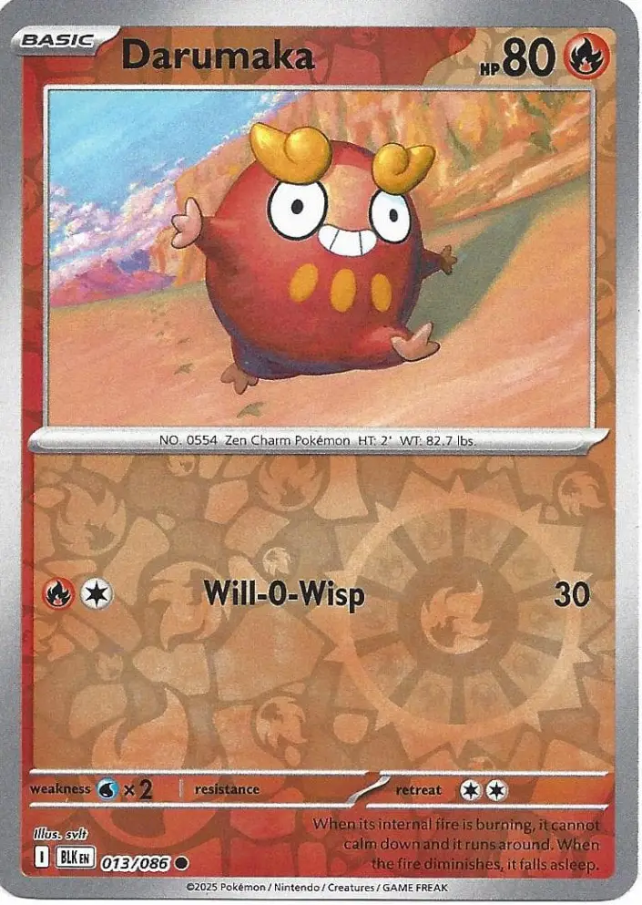 BLK - Black Bolt - 013/086 - Darumaka (Reverse Holo)