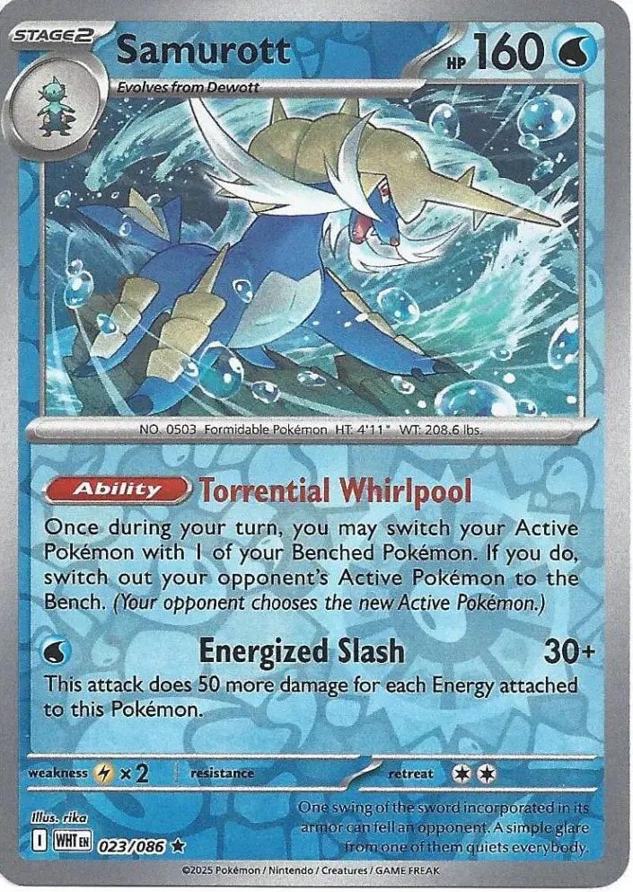 WHT - White Flare - 023/086 - Samurott (Reverse Holo)