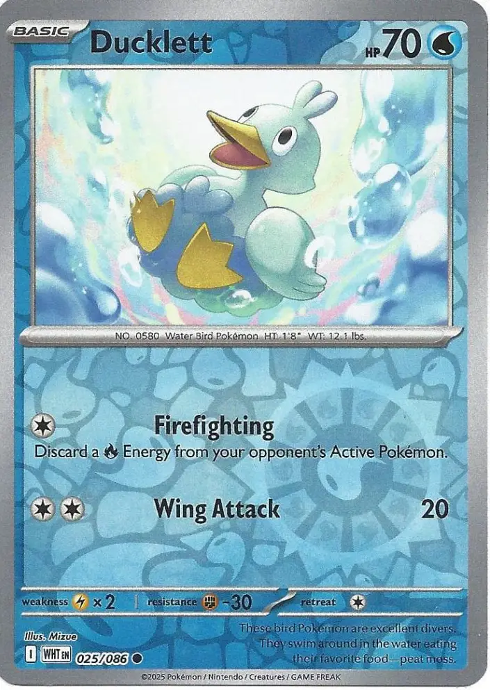 WHT - White Flare - 025/086 - Ducklett (Reverse Holo)