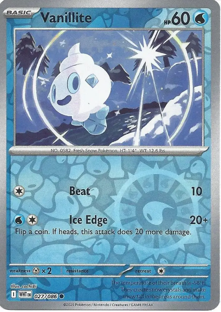 WHT - White Flare - 027/086 - Vanillite (Reverse Holo)