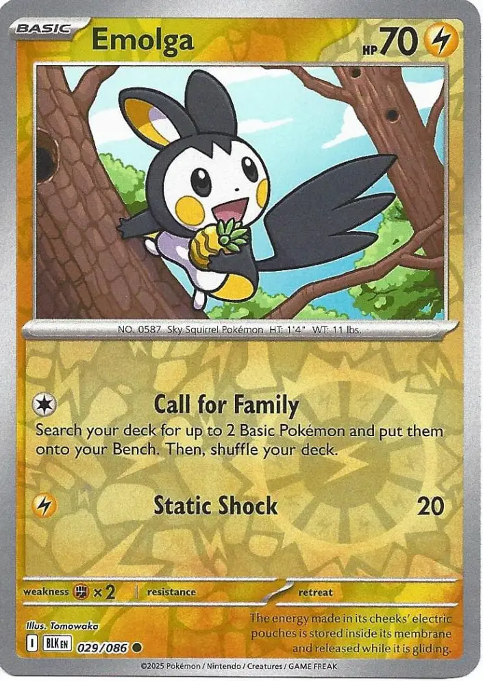 BLK - Black Bolt - 029/086 - Emolga (Reverse Holo)