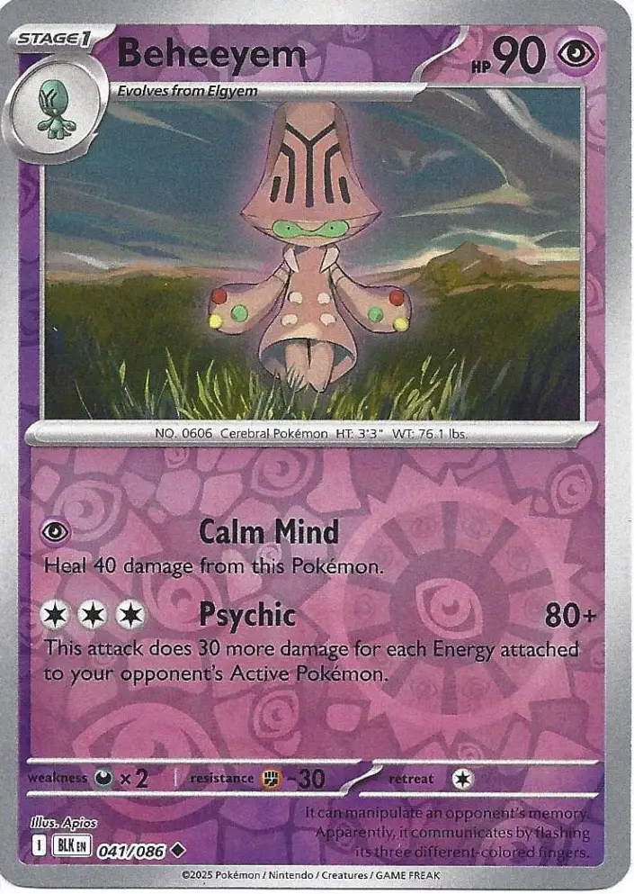 BLK - Black Bolt - 041/086 - Beheeyem (Reverse Holo)