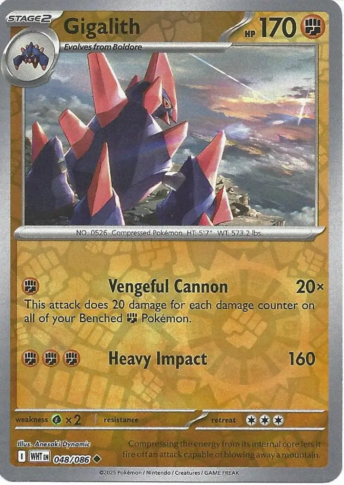 WHT - White Flare - 048/086 - Gigalith (Reverse Holo)