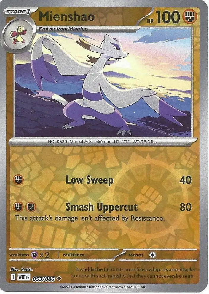 WHT - White Flare - 053/086 - Mienshao (Reverse Holo)