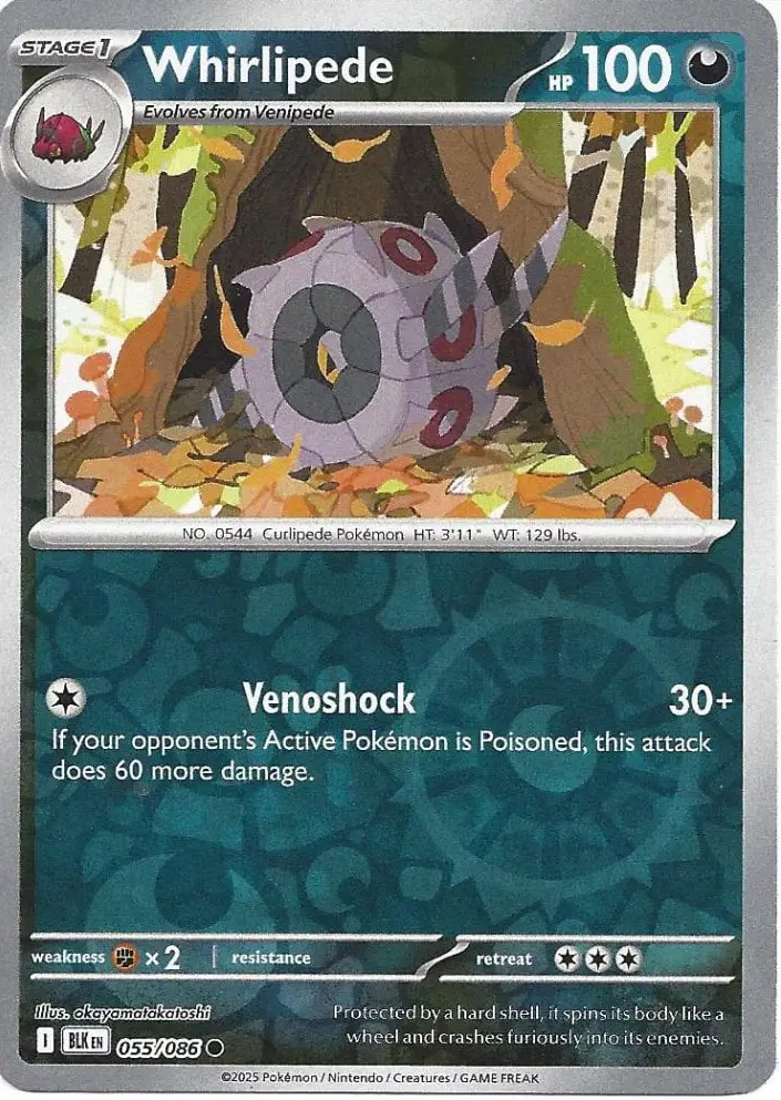 BLK - Black Bolt - 055/086 - Whirlipede (Reverse Holo)