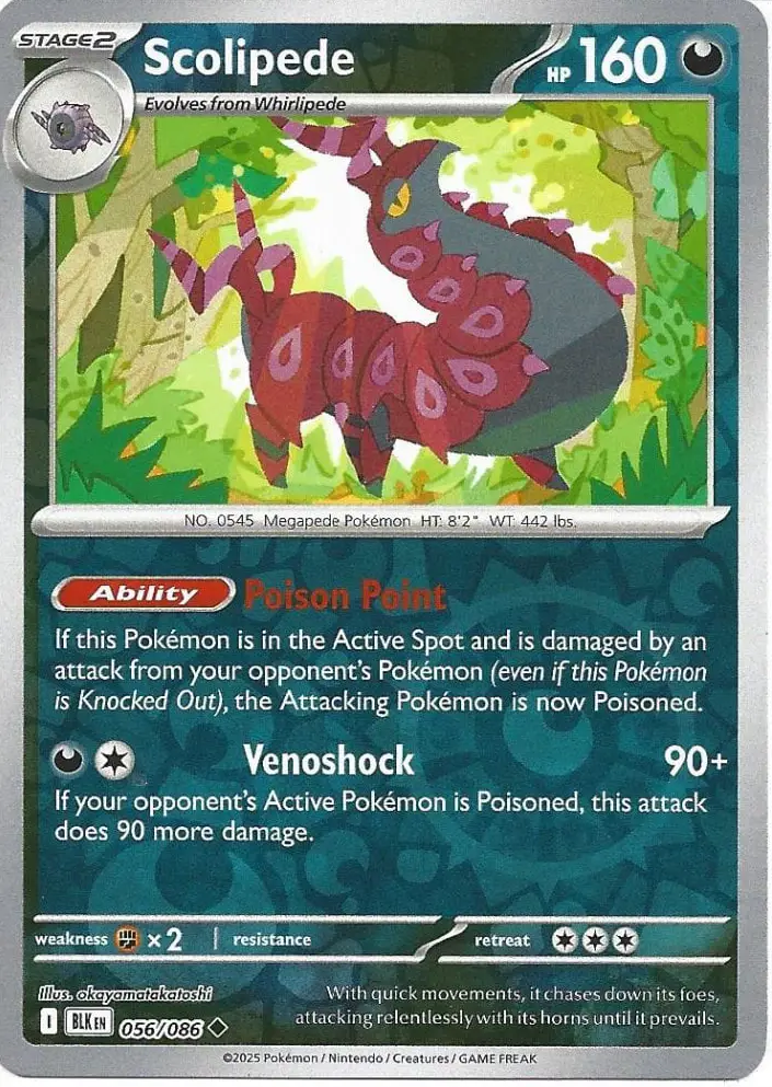 BLK - Black Bolt - 056/086 - Scolipede (Reverse Holo)