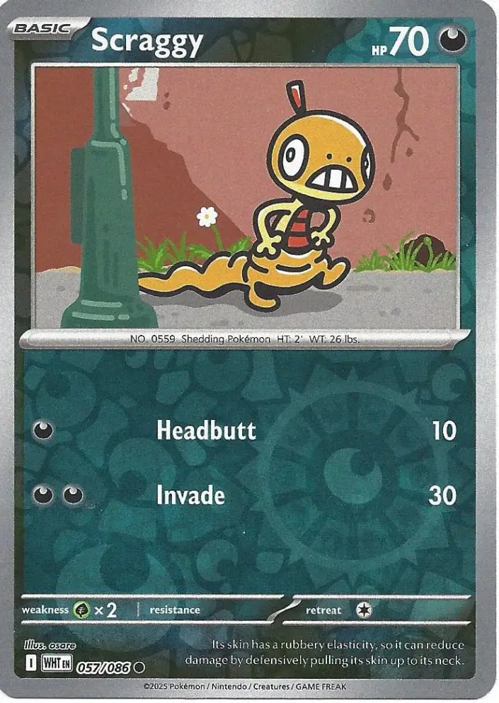 WHT - White Flare - 057/086 - Scraggy (Reverse Holo)