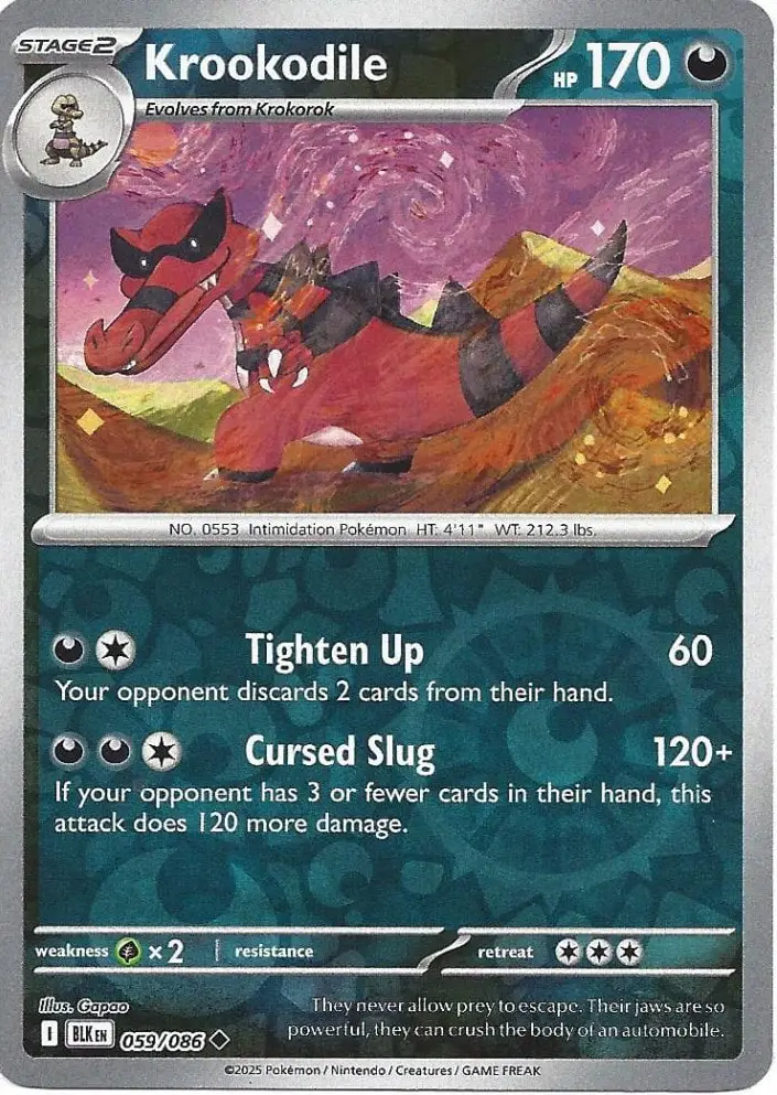 BLK - Black Bolt - 059/086 - Krookodile (Reverse Holo)