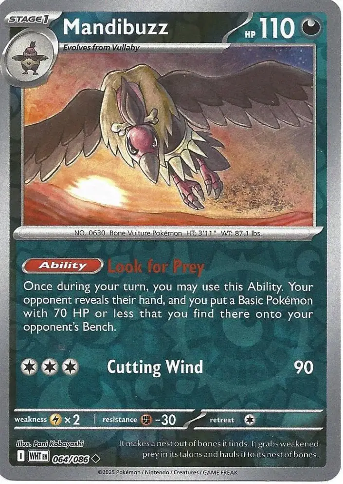 WHT - White Flare - 064/086 - Mandibuzz (Reverse Holo)