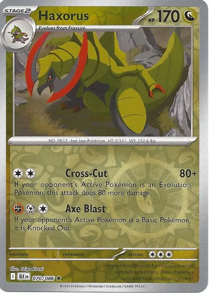 BLK - Black Bolt - 070/086 - Haxorus (Reverse Holo)