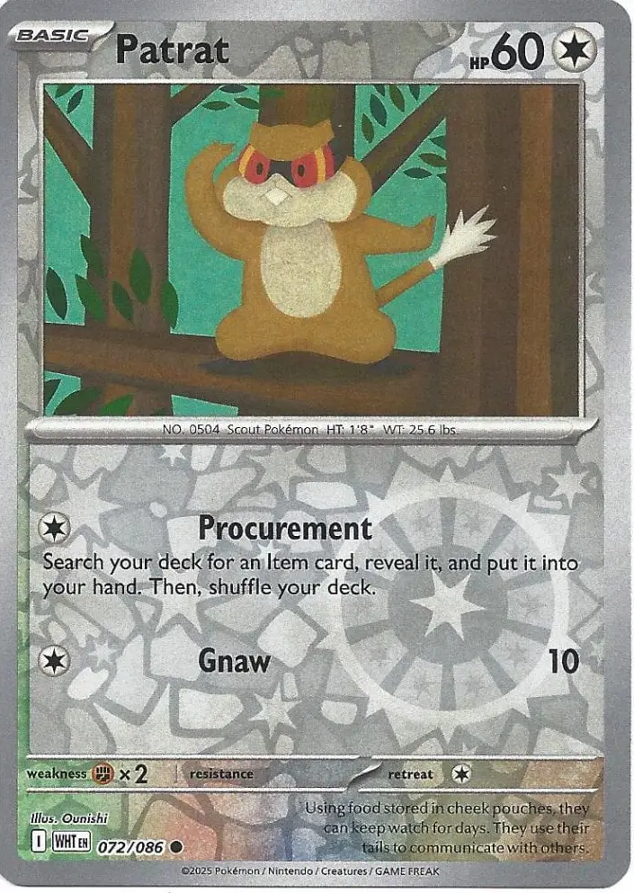 WHT - White Flare - 072/086 - Patrat (Reverse Holo)