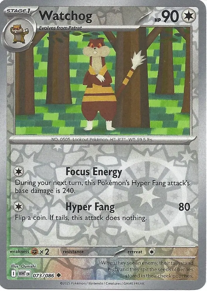 WHT - White Flare - 073/086 - Watchog (Reverse Holo)