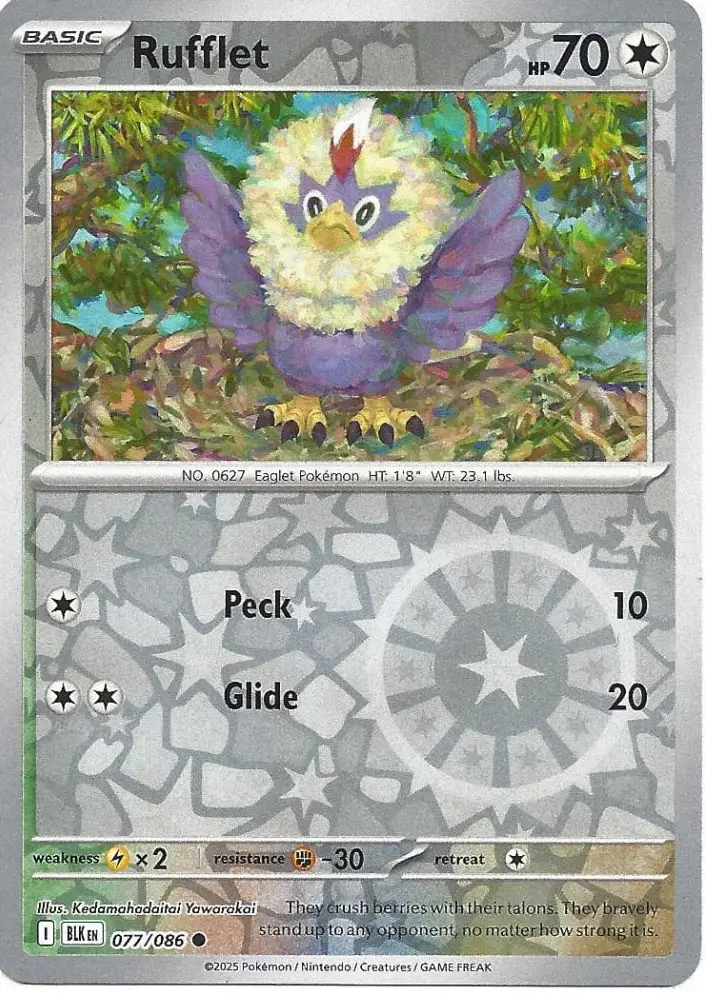 BLK - Black Bolt - 077/086 - Rufflet (Reverse Holo)