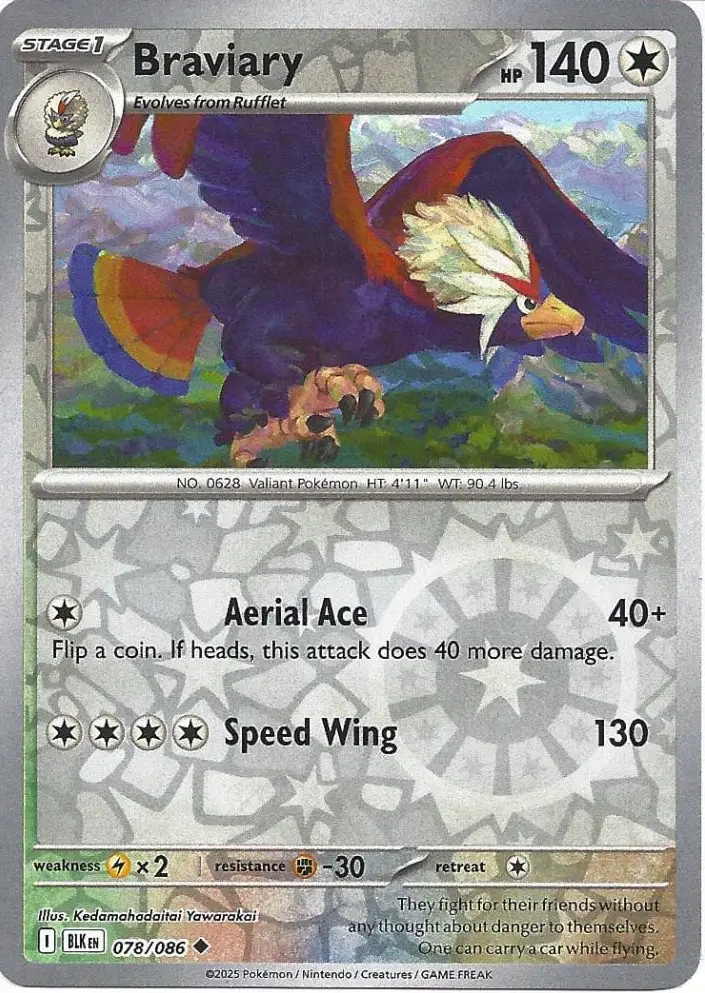 BLK - Black Bolt - 078/086 - Braviary (Reverse Holo)