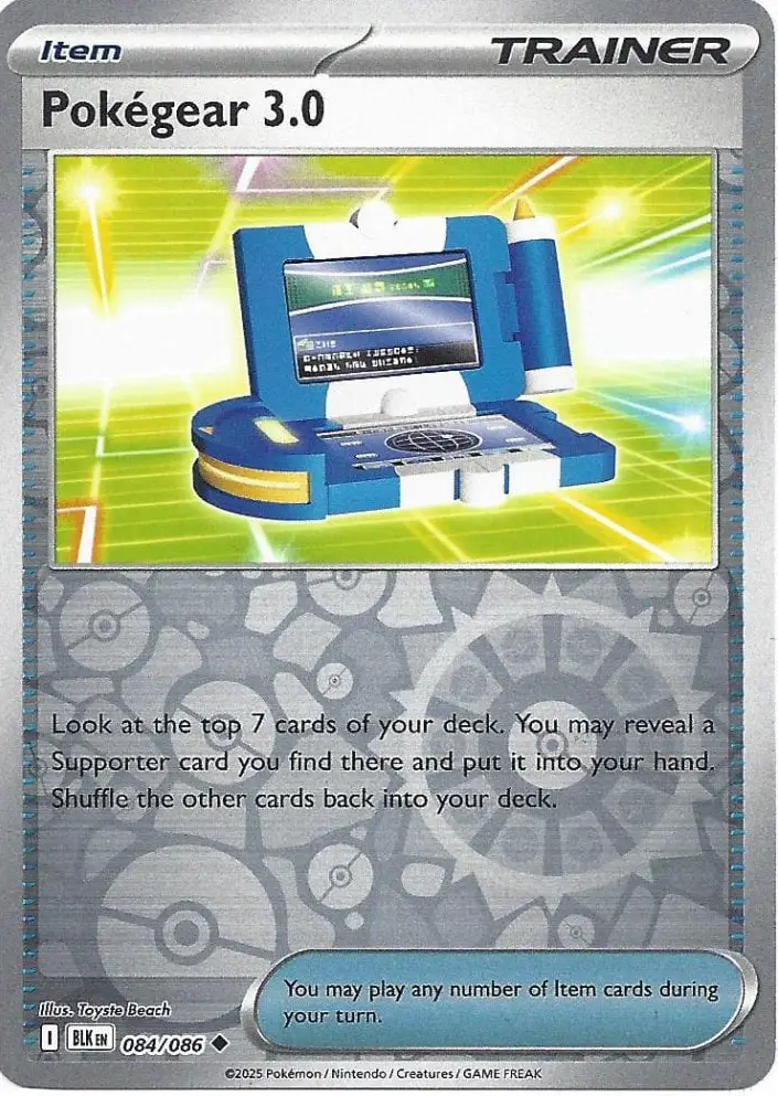 BLK - Black Bolt - 084/086 - Pokégear 3.0 (Reverse Holo)