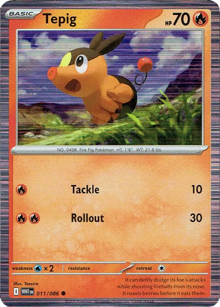 WHT White Flare - 011/086 - Tepig (Holo)