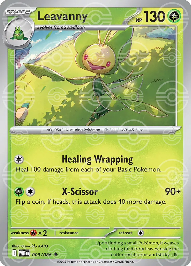 WHT - White Flare - 003/086 - Leavanny (Poké Ball Holo)