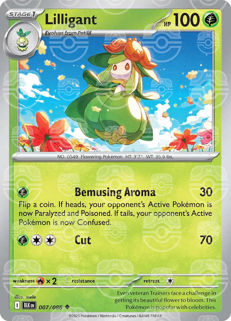 BLK - Black Bolt - 007/086 - Lilligant (Master Ball Holo)