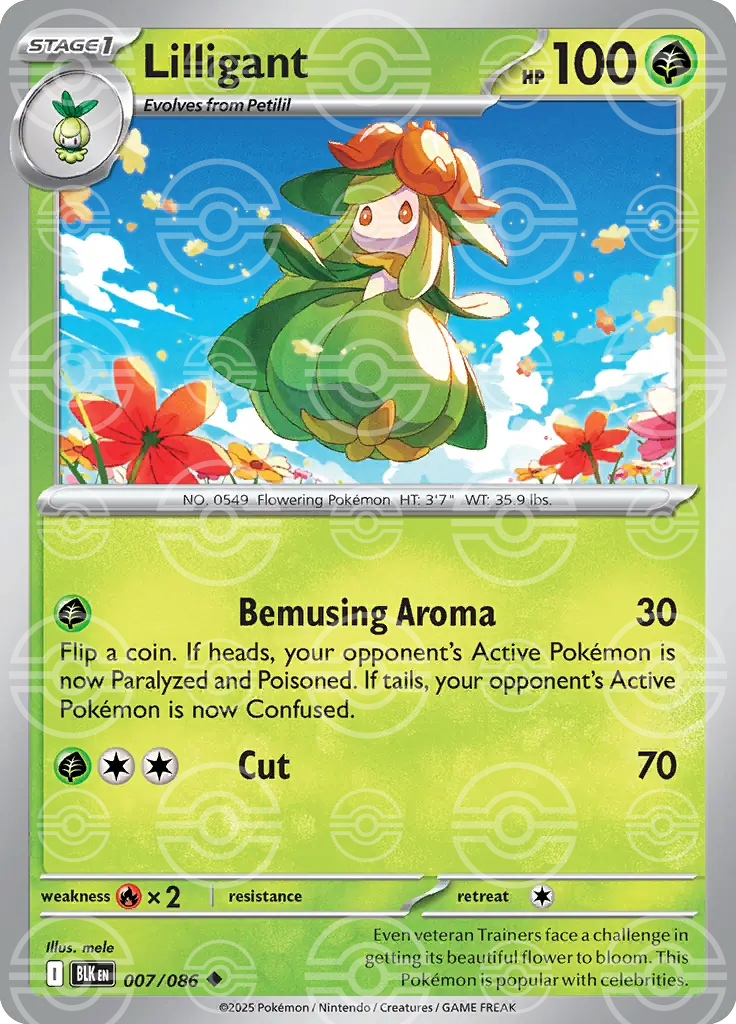 BLK - Black Bolt - 007/086 - Lilligant (Poké Ball Holo)
