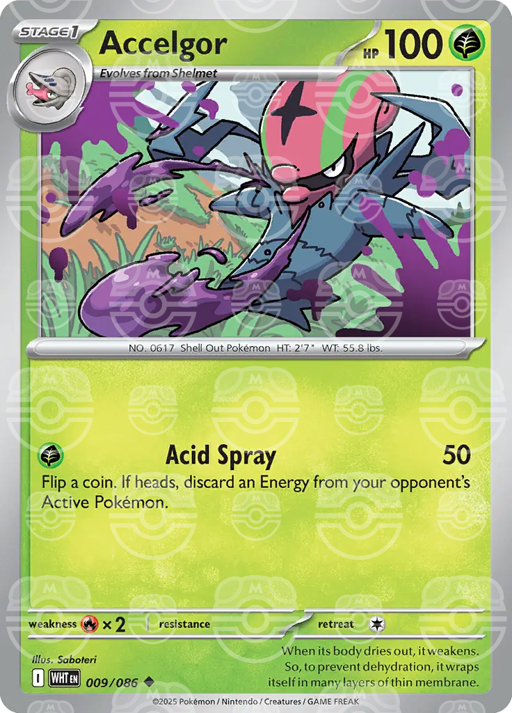 WHT - White Flare - 009/086 - Accelgor (Master Ball Holo)