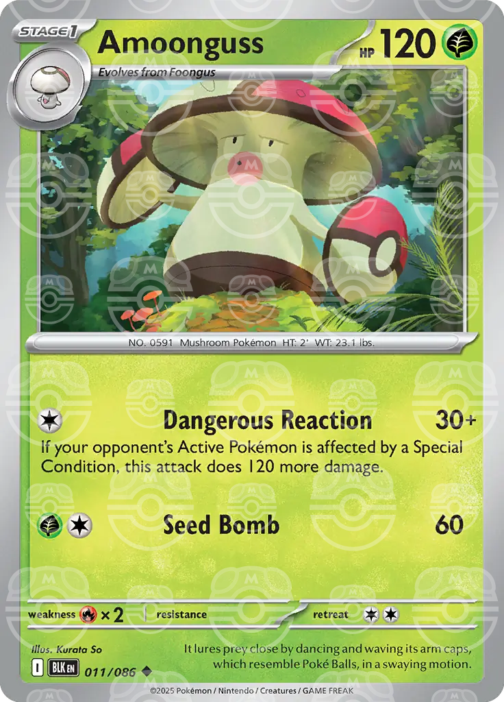 BLK - Black Bolt - 011/086 - Amoonguss (Master Ball Holo)