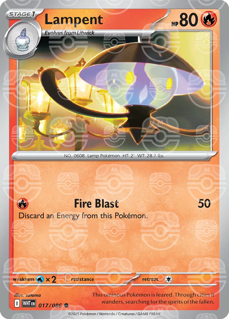 WHT - White Flare - 017/086 - Lampent (Master Ball Holo)