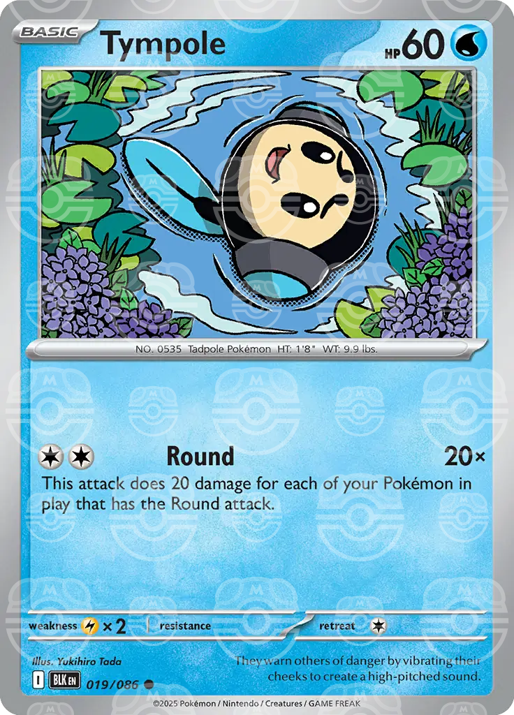 BLK - Black Bolt - 019/086 - Tympole (Master Ball Holo)