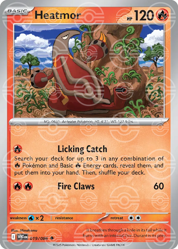 WHT - White Flare - 019/086 - Heatmor (Poké Ball Holo)