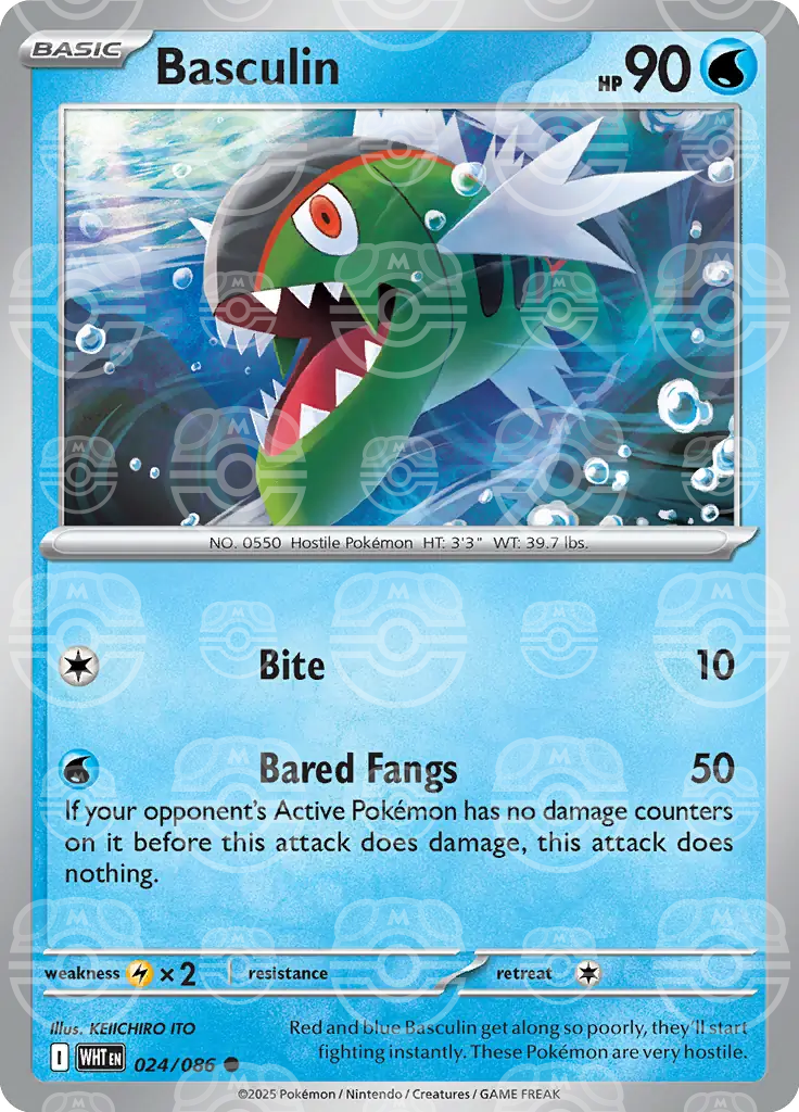 WHT - White Flare - 024/086 - Basculin (Master Ball Holo)
