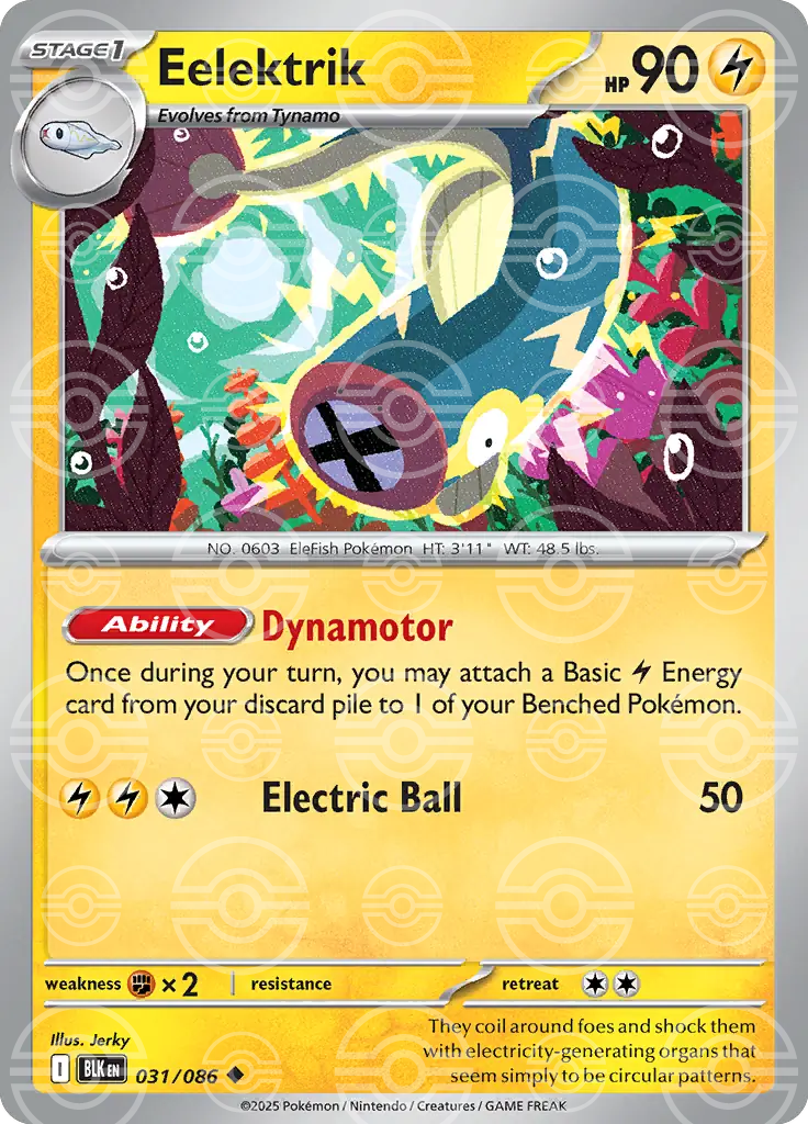 BLK - Black Bolt - 031/086 - Eelektrik (Poké Ball Holo)