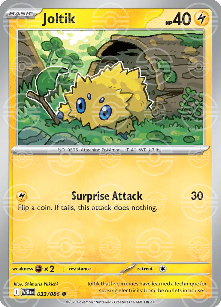 WHT - White Flare - 033/086 - Joltik (Poké Ball Holo)