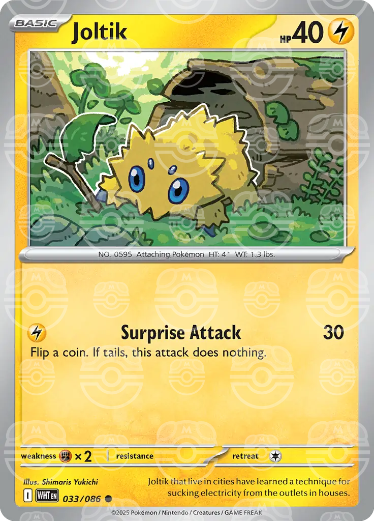 WHT - White Flare - 033/086 - Joltik (Master Ball Holo)