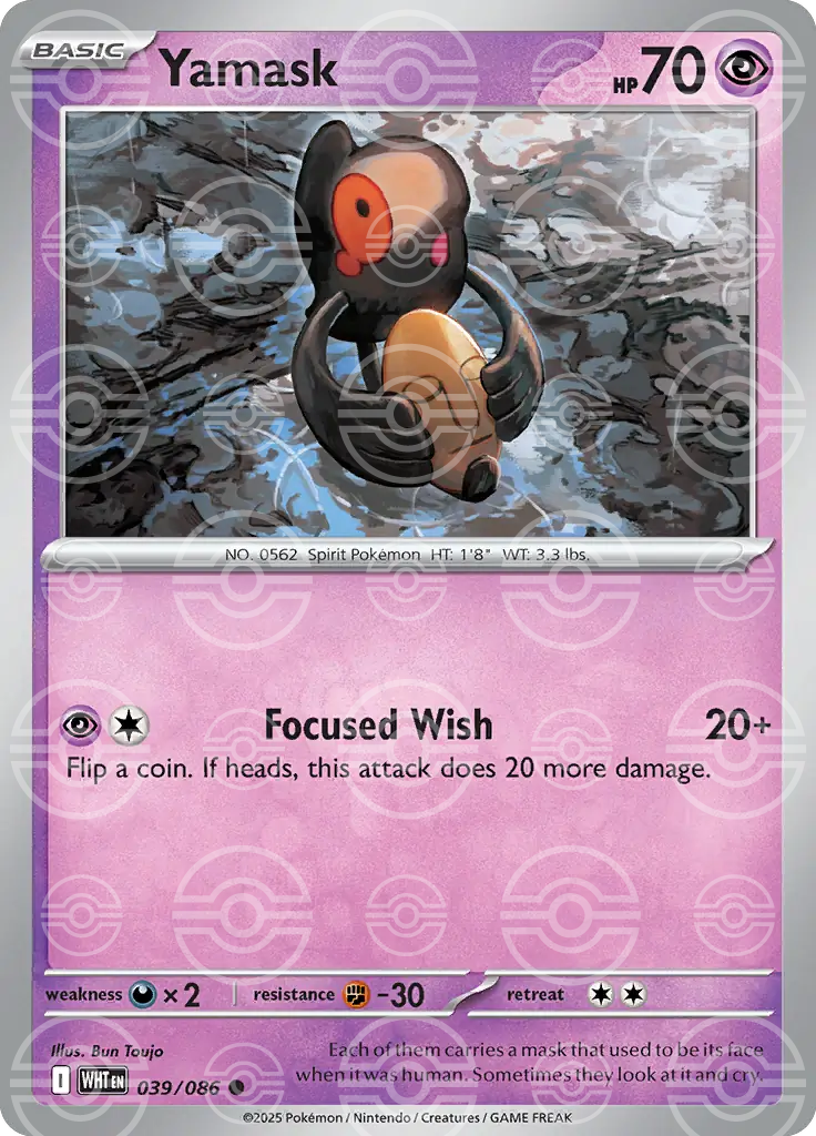WHT - White Flare - 039/086 - Yamask (Poké Ball Holo)