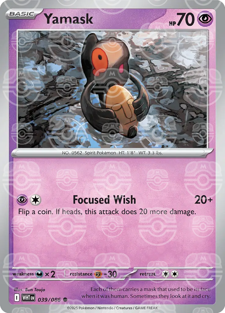 WHT - White Flare - 039/086 - Yamask (Master Ball Holo)