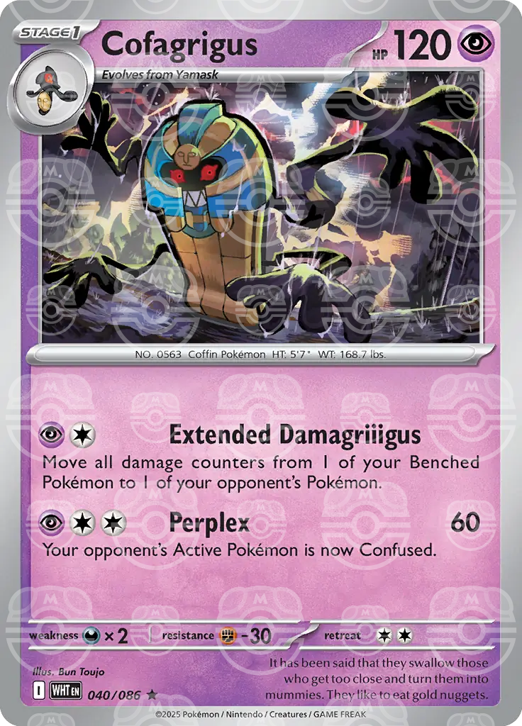 WHT - White Flare - 040/086 - Cofagrigus (Master Ball Holo)