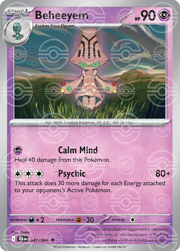 BLK - Black Bolt - 041/086 - Beheeyem (Poké Ball Holo)