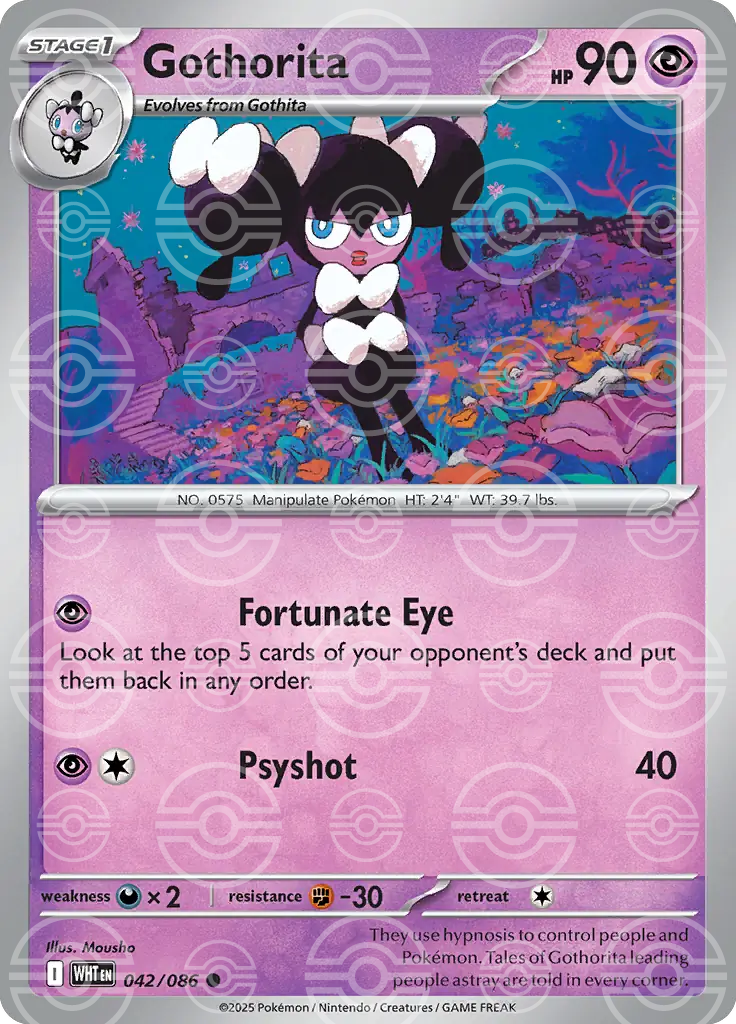 WHT - White Flare - 042/086 - Gothorita (Poké Ball Holo)