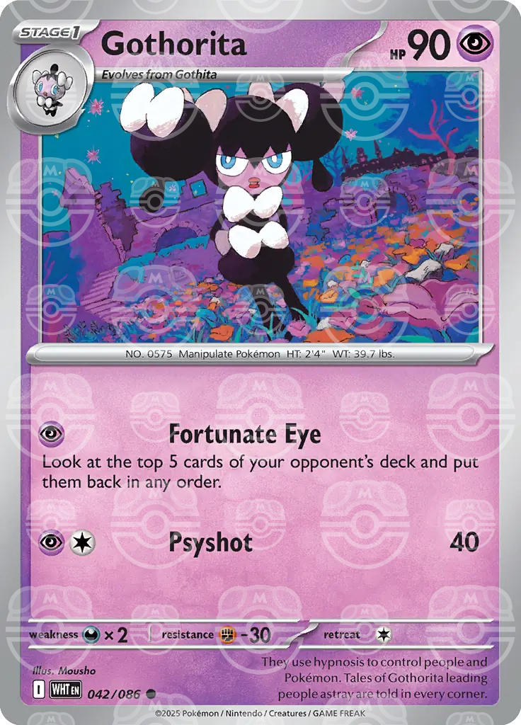 WHT - White Flare - 042/086 - Gothorita (Master Ball Holo)