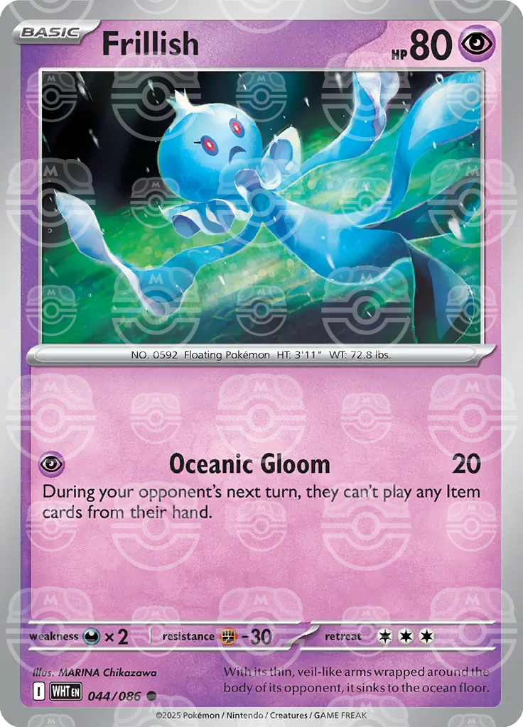 WHT - White Flare - 044/086 - Frillish (Master Ball Holo)