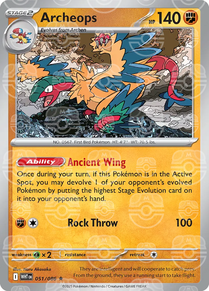 WHT - White Flare - 051/086 - Archeops (Master Ball Holo)