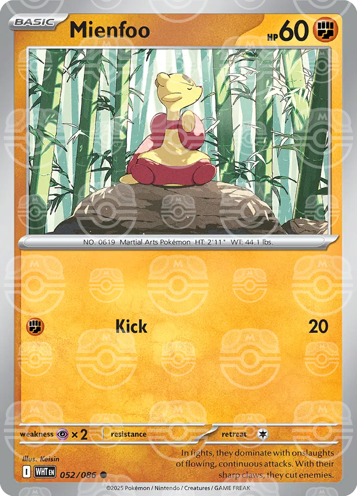 WHT - White Flare - 052/086 - Mienfoo (Master Ball Holo)