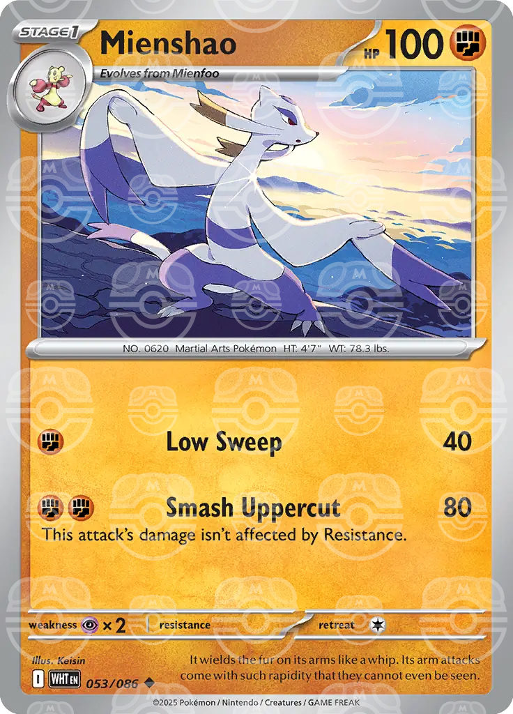 WHT - White Flare - 053/086 - Mienshao (Master Ball Holo)