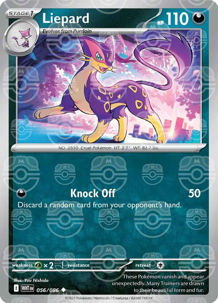 WHT - White Flare - 056/086 - Liepard (Master Ball Holo)